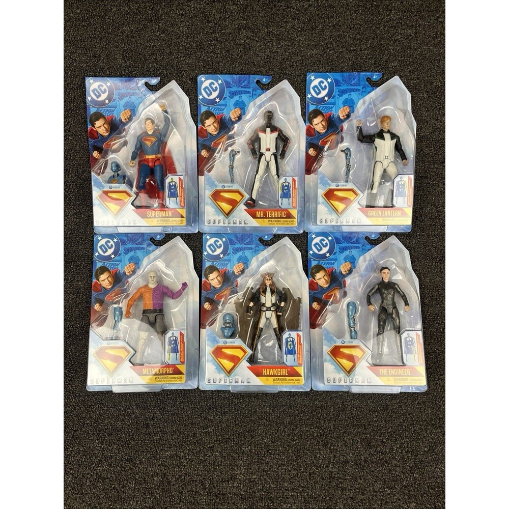 DC Superman Movie 2025 6” Action Figures Complete Set Of 6, + Build Robot Figure